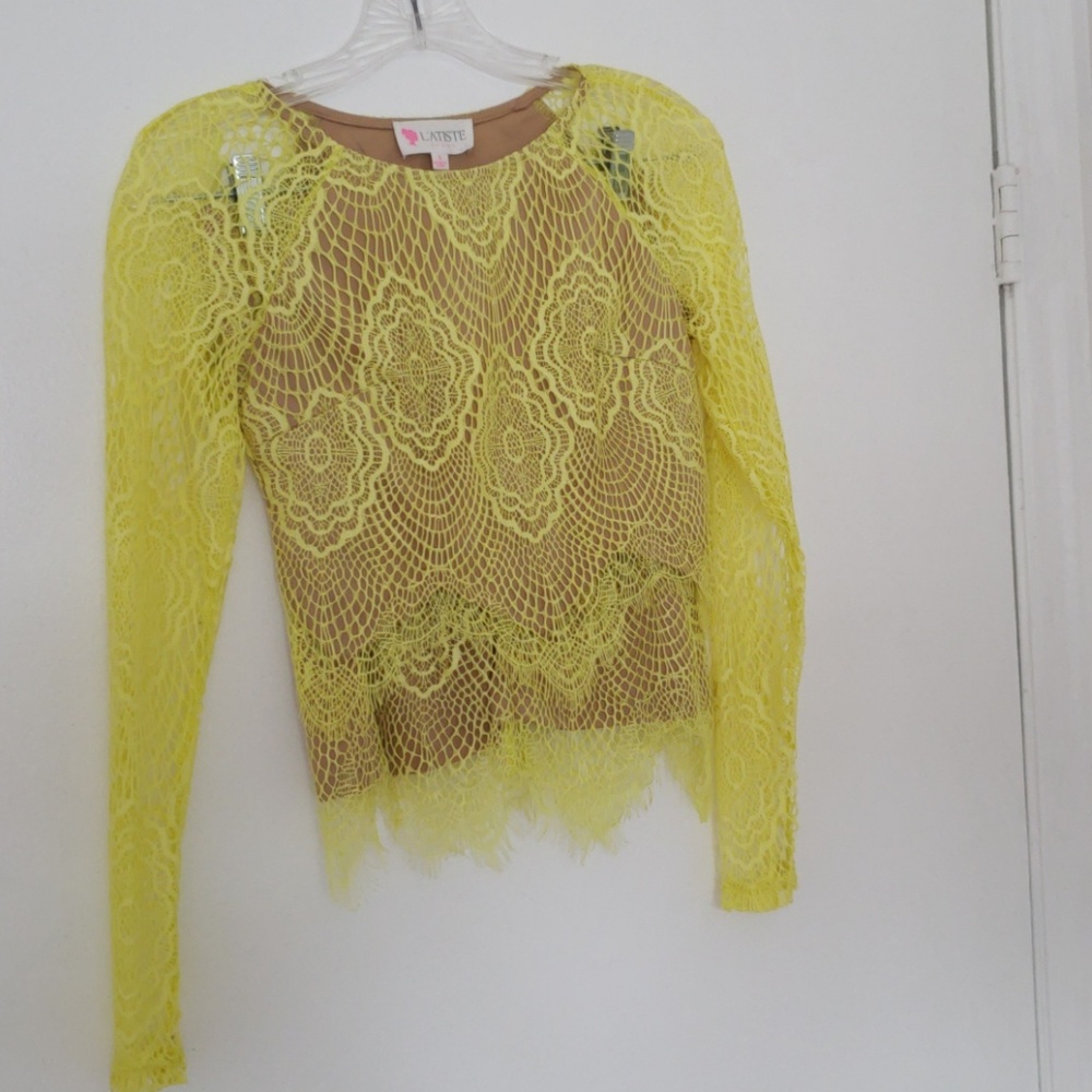 Yellow lace dress